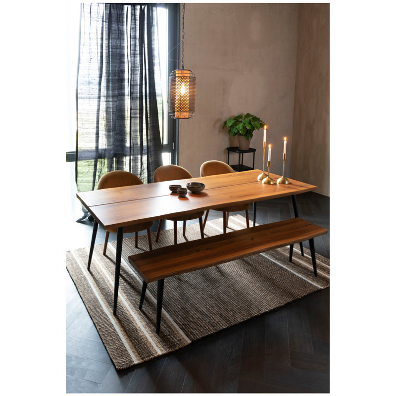 Djahe Striped Area Rug in Brown/White
