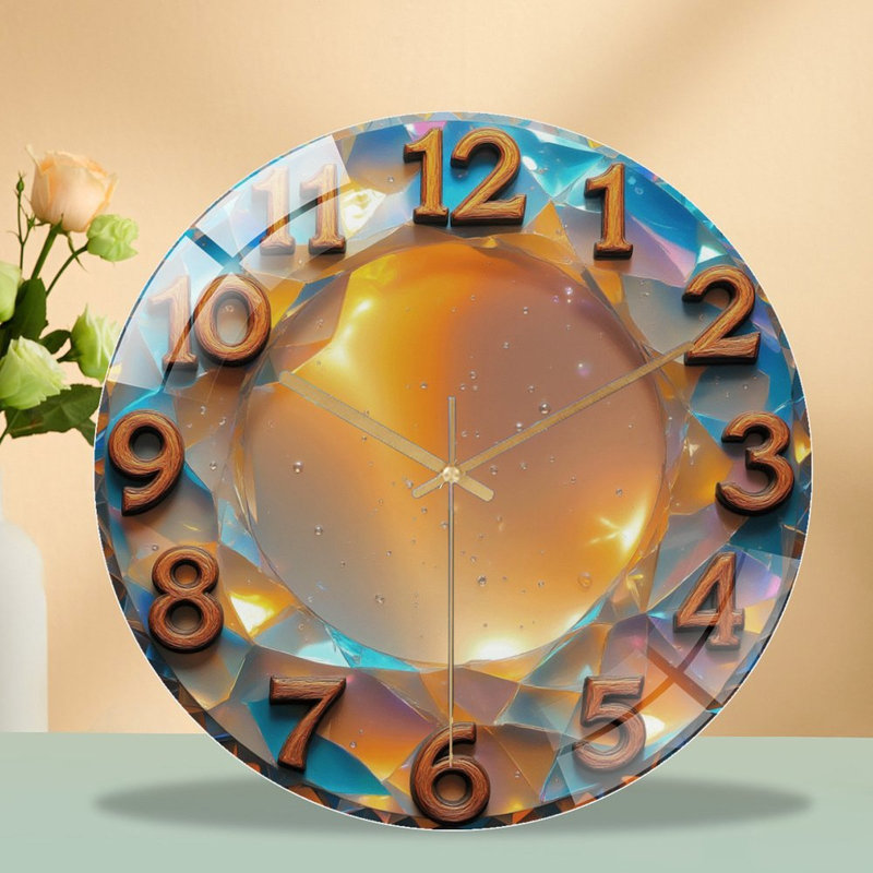 Horloge murale en cristal 12 po