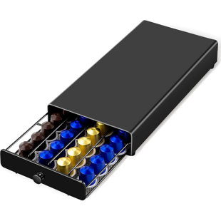 Coffee Pod Drawer Compatible, Coffee Pod Holder For Counter, 40 Capsules Capacity, Black