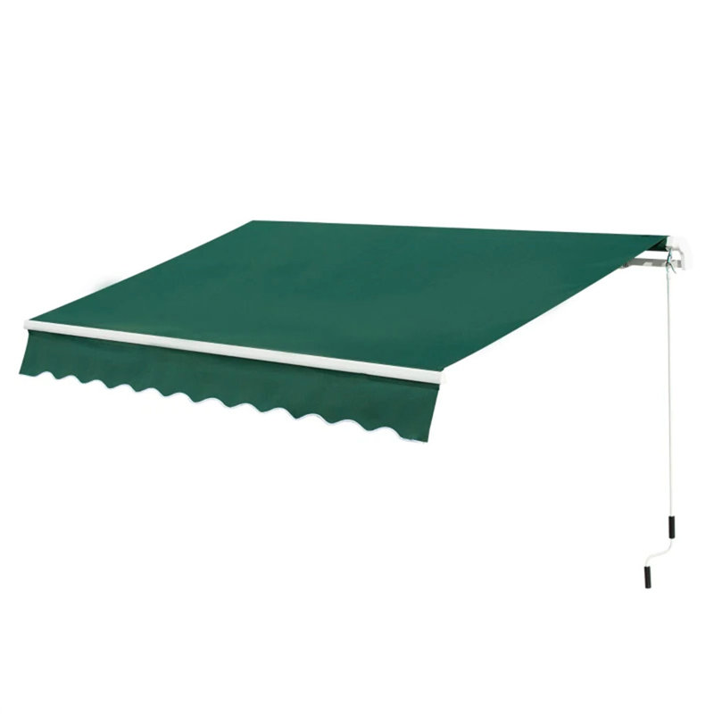 Dakota Fields Polyester Green Cover Retractable Patio Awning, Green, 295 cm W x 200 cm D