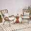 Escabeau contemporain avec coussins durables et structure en métal stable - Structure robuste en acier beige et brun