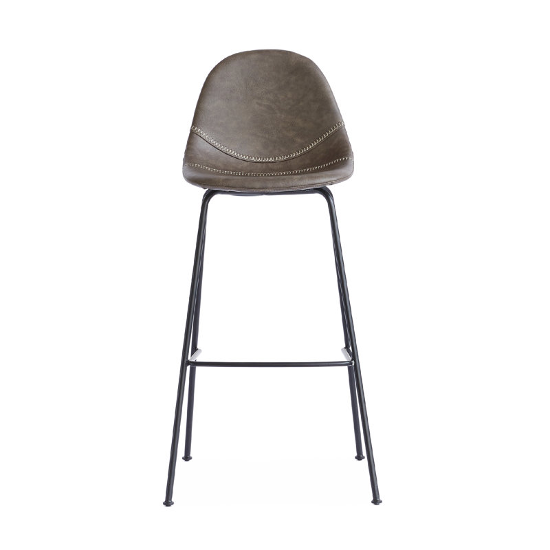 Lana Upholstered Stool with Metal Frame, Gray