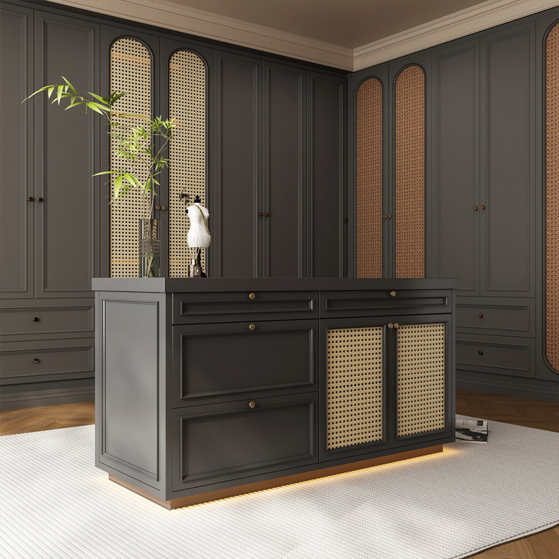 62.99"Black rectangular jewelry storage display cabinet