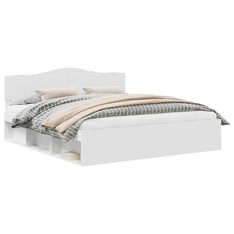 Solid Wood Bed, White, Super King (6')