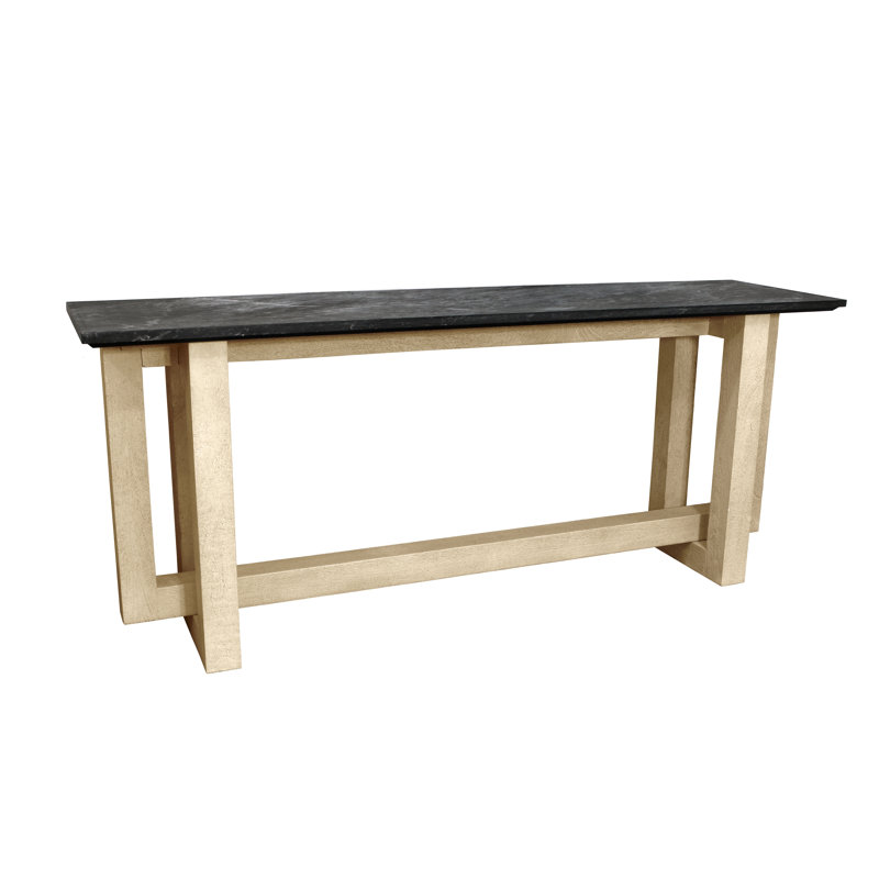 Console Secrest en marbre noir moderne sur base en bois massif Secrest