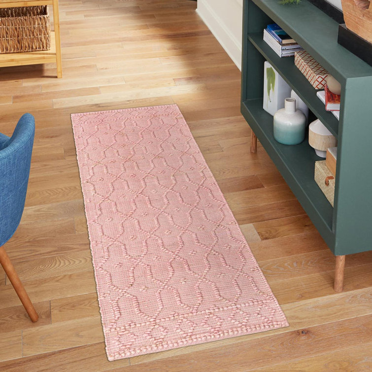 Michailas Handmade Hand Loomed Jute/Sisal Pink Rug