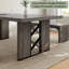 Ensemble de table de salle à manger 3 pièces pour 6 à 8 personnes, table de cuisine rectangulaire de 70,8 po avec 2 bancs pour coin-repas et mobilier de salle à manger-1521759492