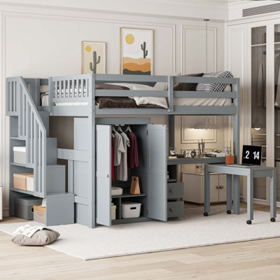 Full Size Loft Bed With Stairs
