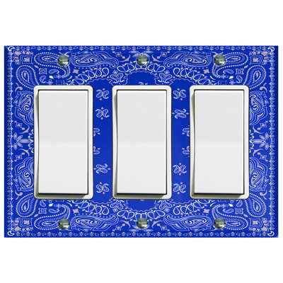 Patterned 3 - Gang Toggle Light Switch Standard Wall Plate