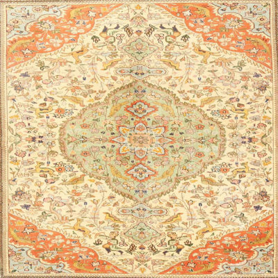 Tapis oriental jaune / orange