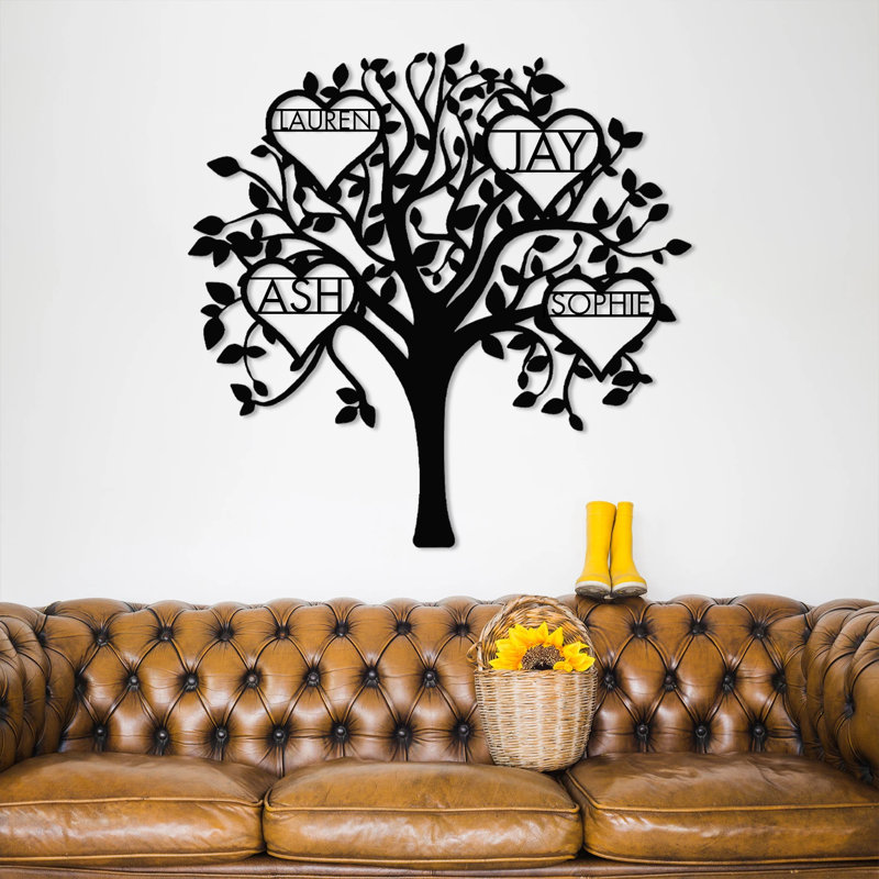 «Chamorro Family Tree», art mural, Noir, H 24 po x l 24 po x P 1 po