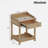 Retro Style Nightstand With 1 Drawer, An Open Shelf, Turned Legs And Metal Handles