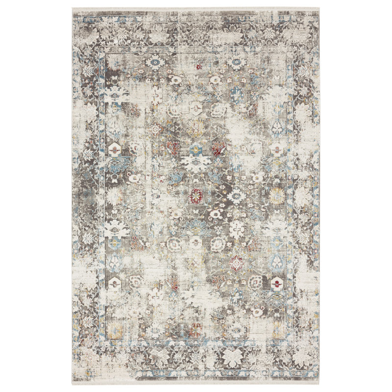 Tapis d'intérieur / extérieur gris Oriental, Rectangle 8 pi 9 po x 11 pi 9 po