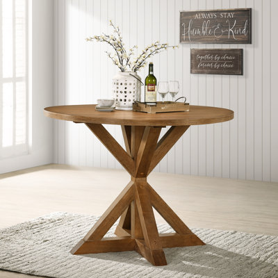 Ebbert Round Solid Wood Base Dining Table