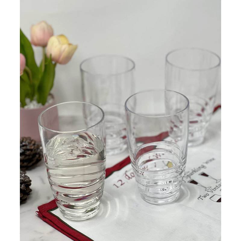 Ensemble de 4 verres en acrylique Swirl, 20 oz, Clair