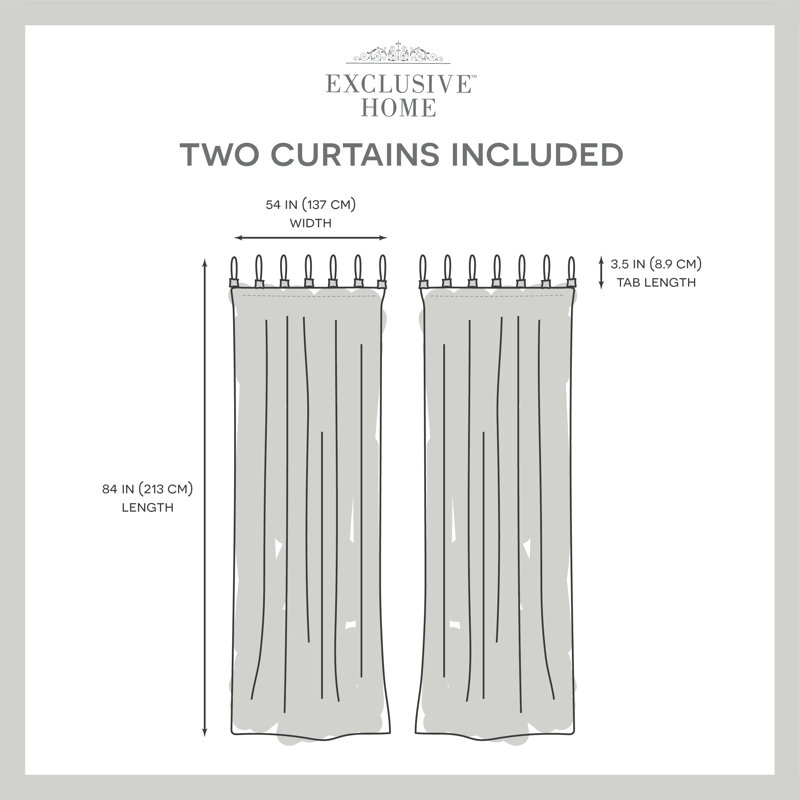 Semi Sheer Curtain Pair, White, 54" W x 84" L