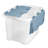 Sterilite 30 Qt Hinged Lid Storage Box, Plastic Container, Washed Blue, 18 Pack-123432613
