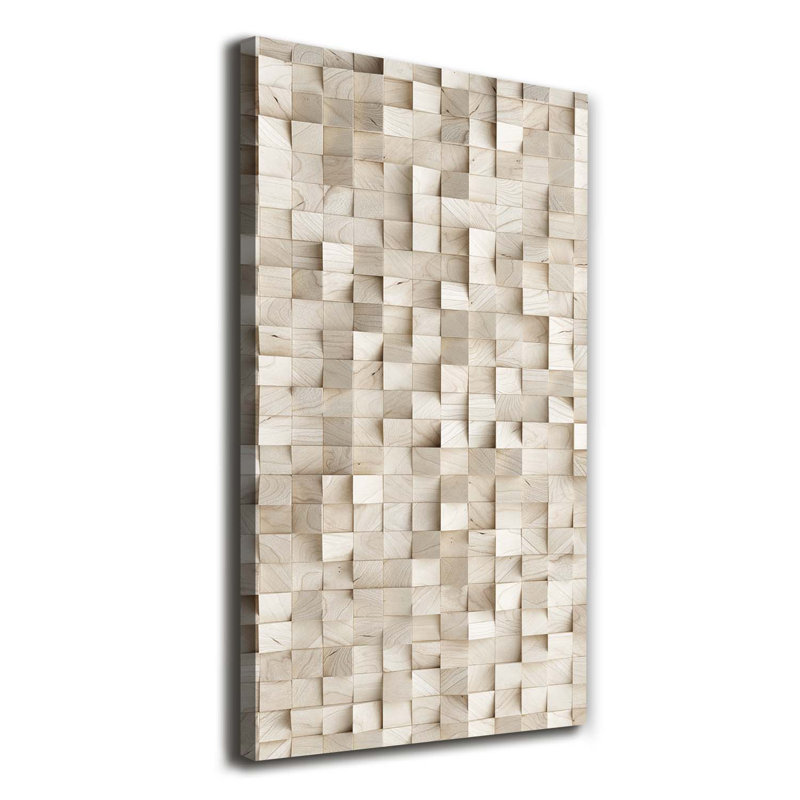 Wooden Cubes 1 Piece Wrapped Canvas Wall Art