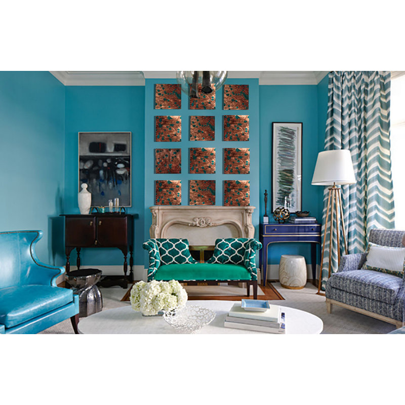 Handmade Abstract Wall Decor on Metal, Copper