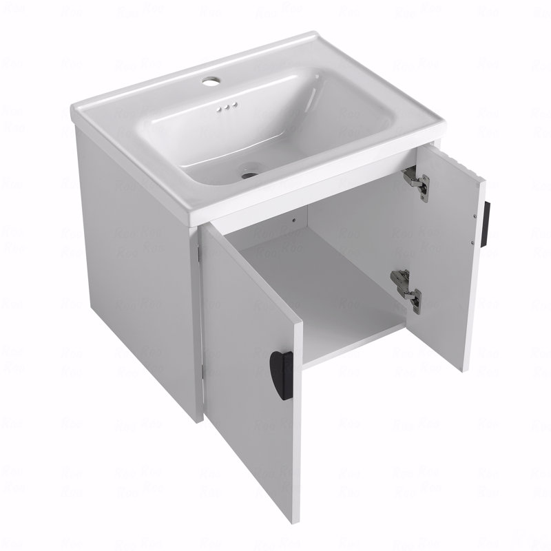Meuble-lavabo 24 po avec lavabo, pour petite salle de bain, meuble-lavabo avec porte à fermeture en douceur, 24", Blanc