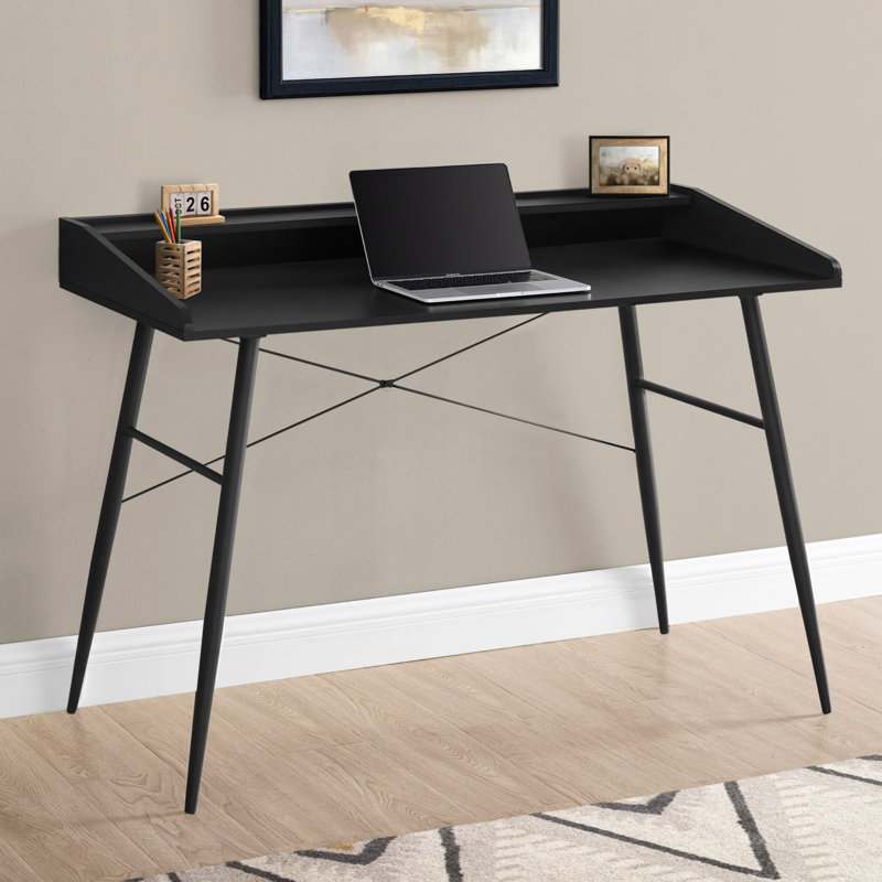 Bureau d'ordinateur, bureau personnel, ordinateur portable, tablettes de rangement, L 48 po, travail, stratifié, métal, contemporain, moderne