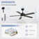 Beil 52/65 inch Large Modern Ceiling Fan with Light Kit and Remote Control, 3 LED Colors, 6 Speed Noiseless DC Motor, 5 Plywood Blades, for Indoor/Covered Outdoor Use