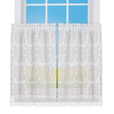 Floral Organza Lace Tiered Café Kitchen Curtains