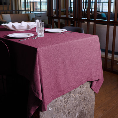 Brittany Hemstitch Woven Cotton Rich Tablecloth  60"x120" In Wine