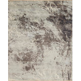 Artist Poetic Hand Knotted Area Rug in Blue/Gray/Brown