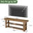55 Inch Farmhouse Solid Wood Console Table, Rustic 3-Tier TV Stand With Open Storage Shelves