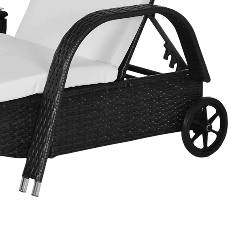 Ensemble de chaises longues d'extérieur 3 pièces