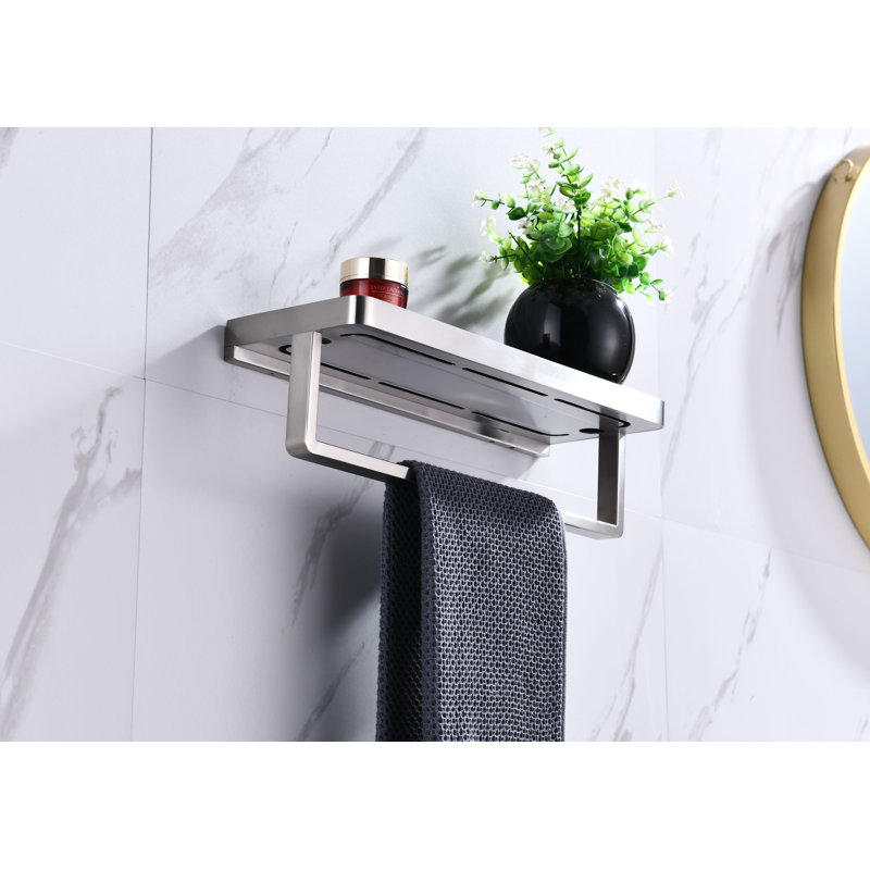 Porte-serviettes mural en acier inoxydable Ancika, Nickel brossé