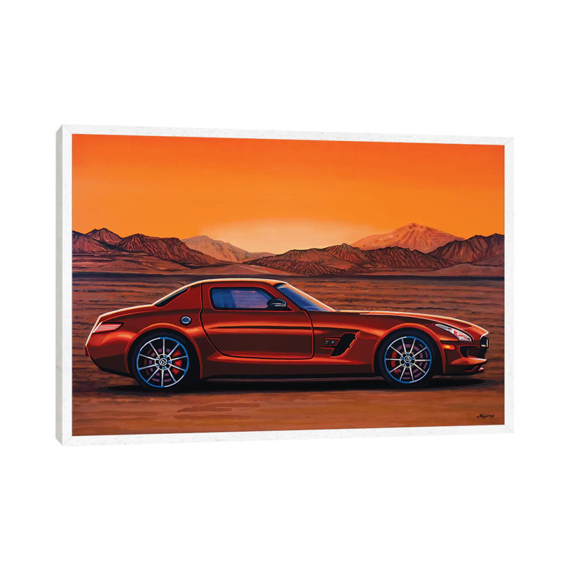Mercedes Benz Sls Amg Gt Final Edition by Paul Meijering - Painting on Canvas, 66.04 cm H x 45.72 cm W, White Framed