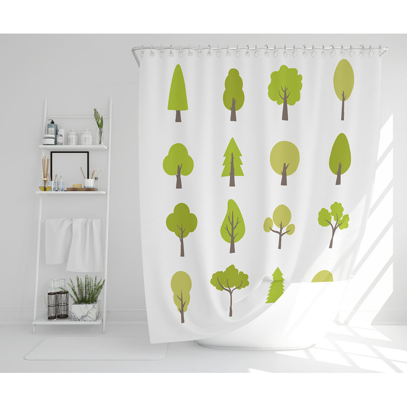 Elizabith 13 Piece Polyester Shower Curtain Set