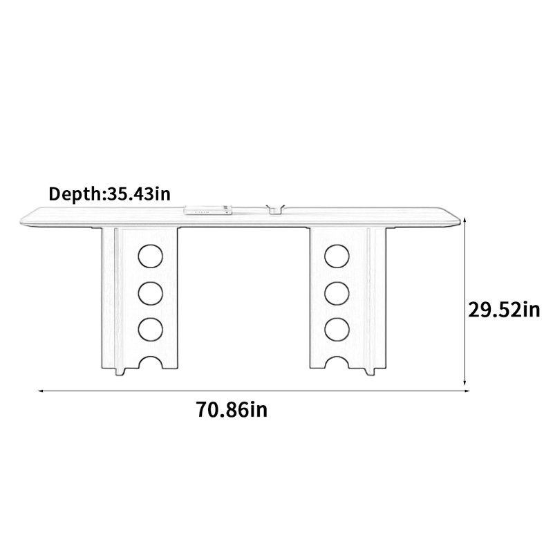 Table de salle à manger Vintage, H 29,52 po x L 70,86 po x l 35,43 po