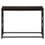 Table d'appoint étroite pour la décoration intérieure - Base moderne en stratifié et en métal noir avec tiroirs avec cadre brun