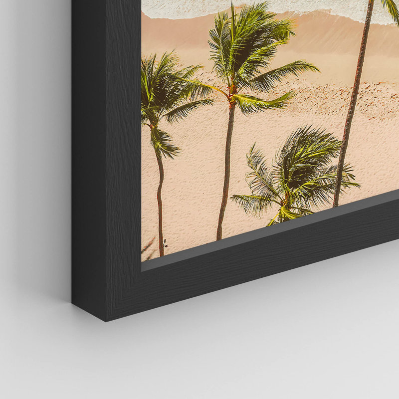 Palmier tropical 4 pièces Ocean Beach, H 14 po x l 11 po, Noir