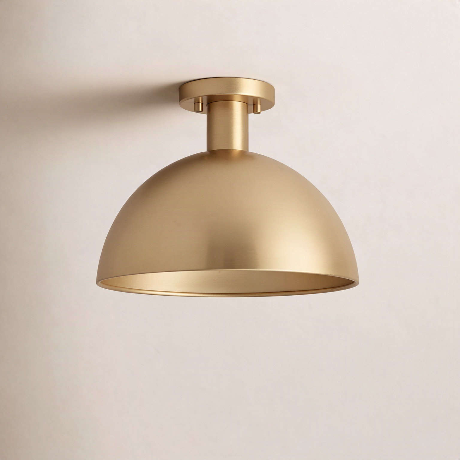 Darrah Single Light Semi Flush Mount, Natural Brass