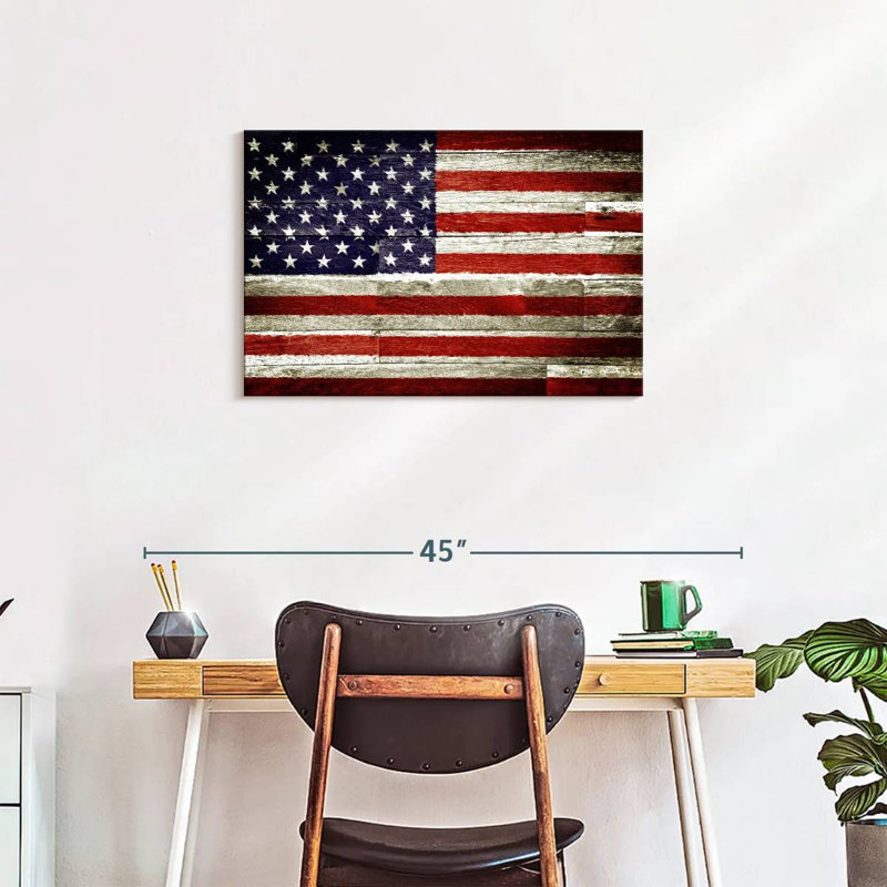 Borges American Flag Rustic, 20" H x 30" W