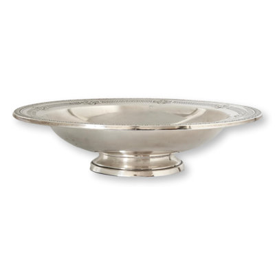 Plat de service à pieds en argent sterling de style Art déco