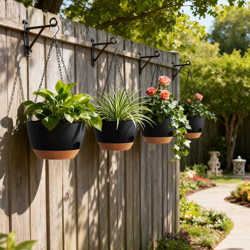 Pot suspendu moderne de 8 pouces à arrosage automatique pour plantes d'intérieur et d'extérieur