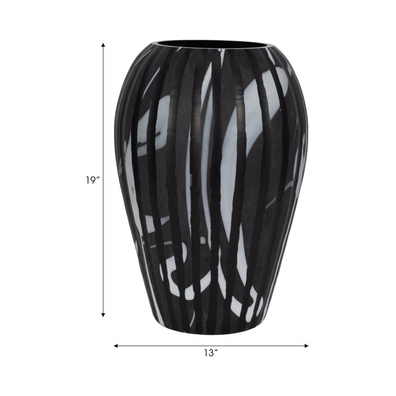 Minerva Handmade Glass Table Vase, 19" H x 13" W x 13" D