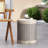 Chic Balcony Side Table - Lightweight Concrete, Basket Weave Appeal, No Assembly Elegant Concrete Feature, Needed