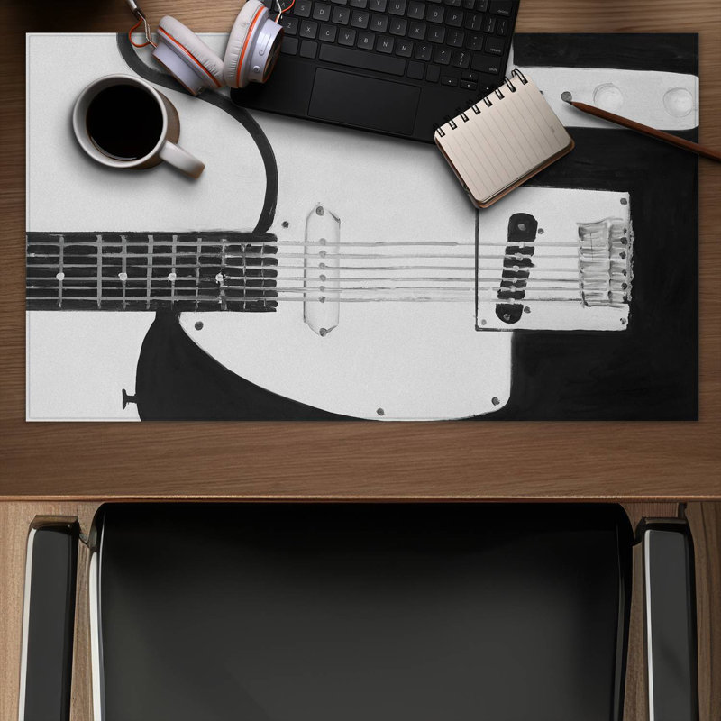 Black rock guitar - 14.00"x24.25" Desk mat