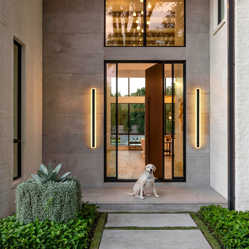 Ivy Bronx Barde Slender Sideway Outdoor LED Wall Sconce