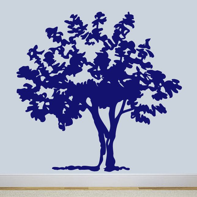 Décalcomanie murale arbre contes, Bleu marine
