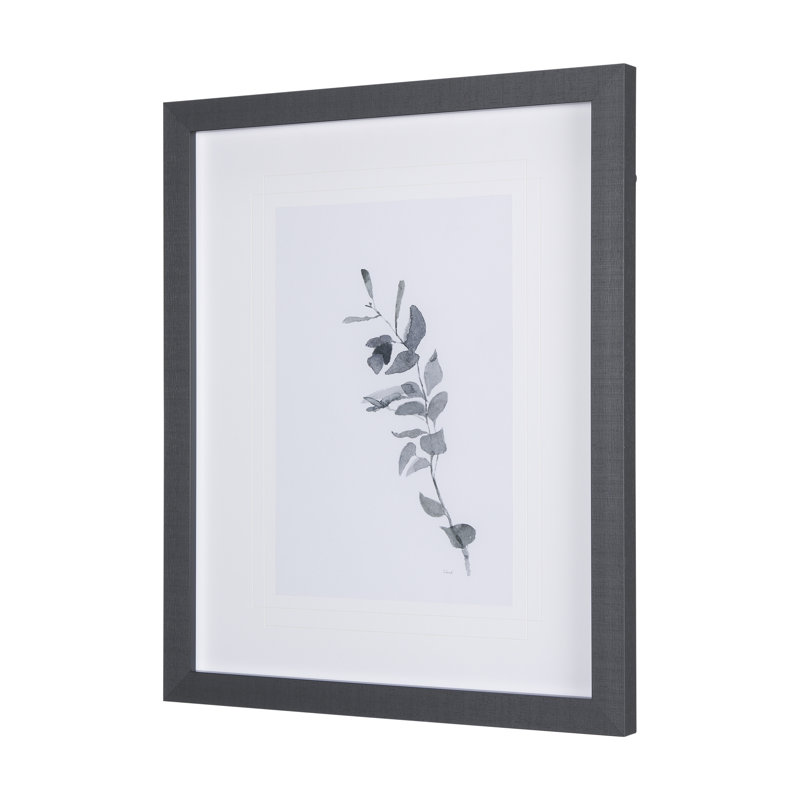 Feuille ombre portée à la main, reproduction d'art encadrée sous verre, 27.0L x 1.8W x 33.0H, Leaf Shadow III