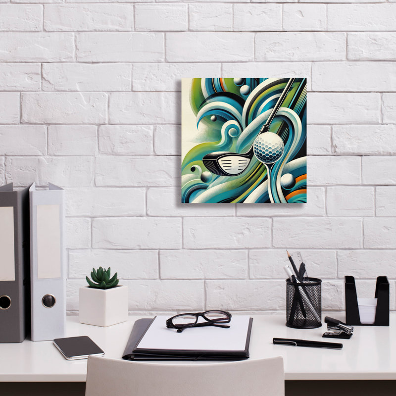 "Lydd" Golf Abstract "par Rey Klimt, art mural sur toile, H 12 po x l 12 po