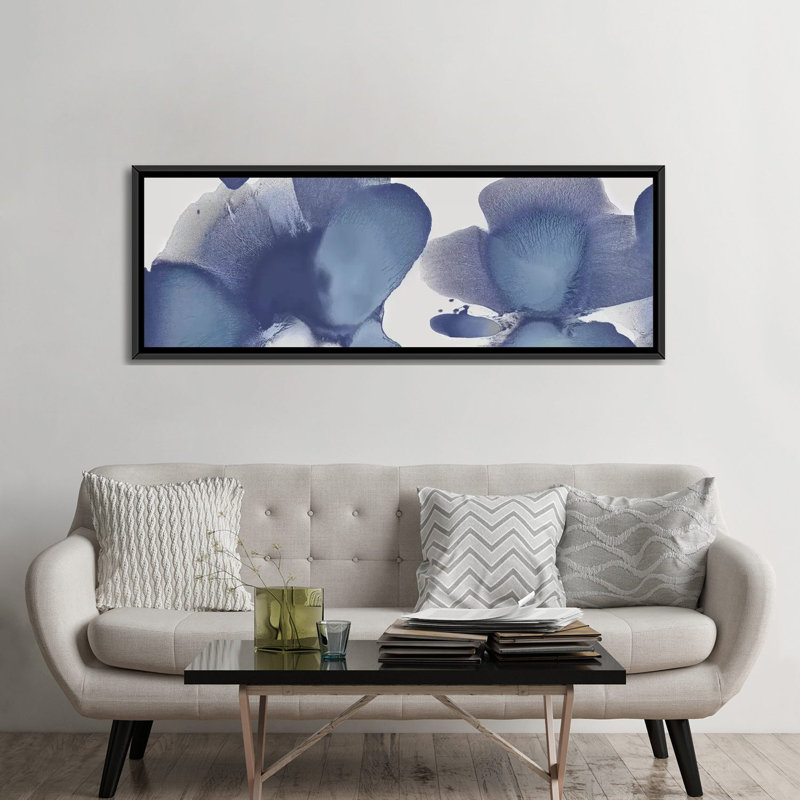 «Animer Indigo I» par Hannah Carlson - reproduction d'art sur toile tendue avec châssis, H 12 po x l 36 po x P 1,5 po