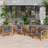 Outdoor Acacia Wood Club Wooden Armchair With Cushions, Conversation Set,Teak Finish-102792808